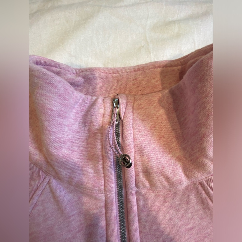 Lululemon M/L heathered pink funnel neck scuba - Picture 3 of 3